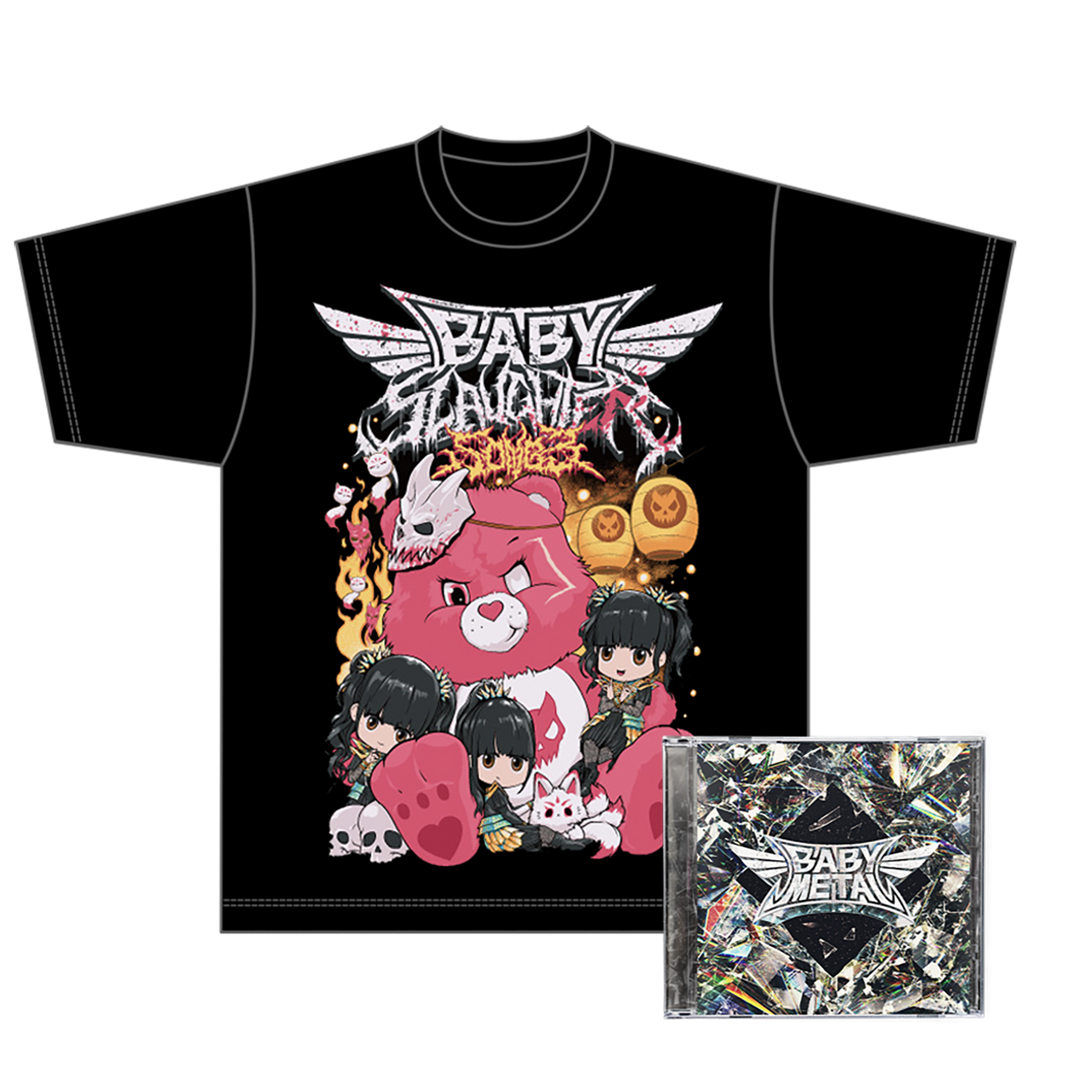 BABY SLAUGHTER BEAR TEE & METAL FORTH CD FAN PACK